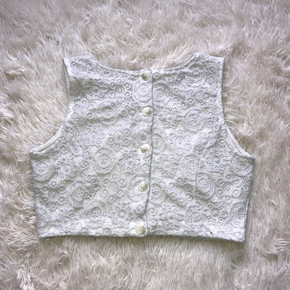 White Crop Top - Picture 2 of 2