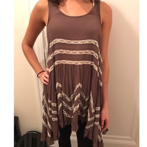 Free People voile and lace trapeze slip