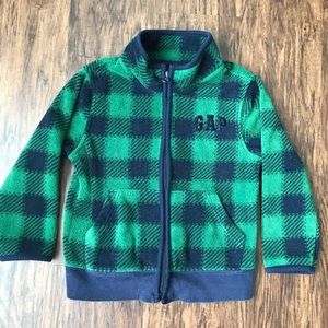 Gap 4T plaid fleece zip jacket