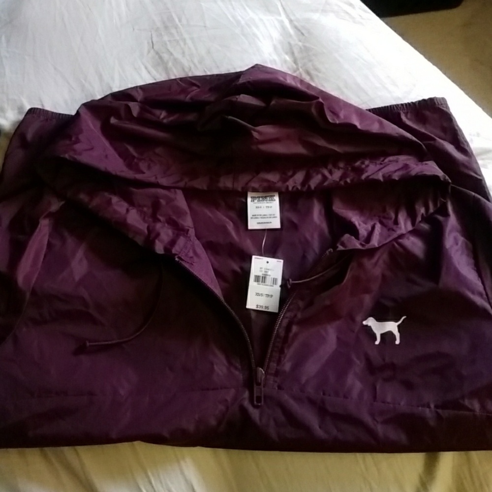 NWT Maroon Victoria secret PINK wind breaker