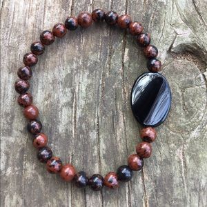 Brown flame jasper bracelet