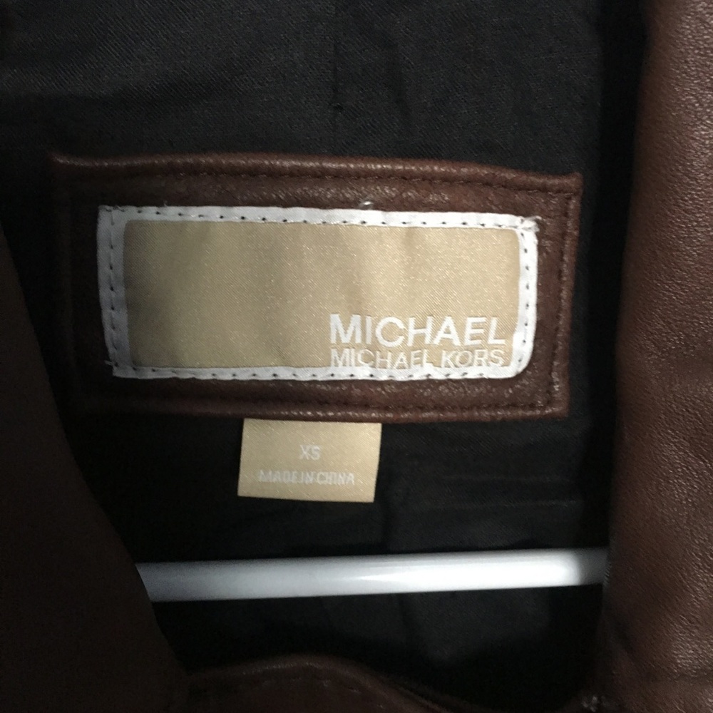 MICHAEL Michael Kors leather motorcycle jacket - Picture 4 of 5
