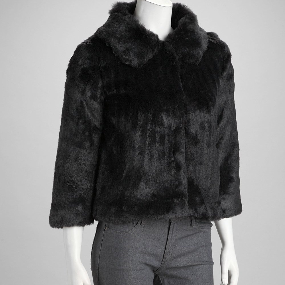 Faux fur black coat