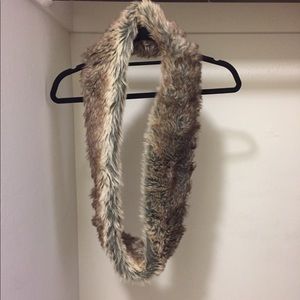 Faux fur infinity scarf