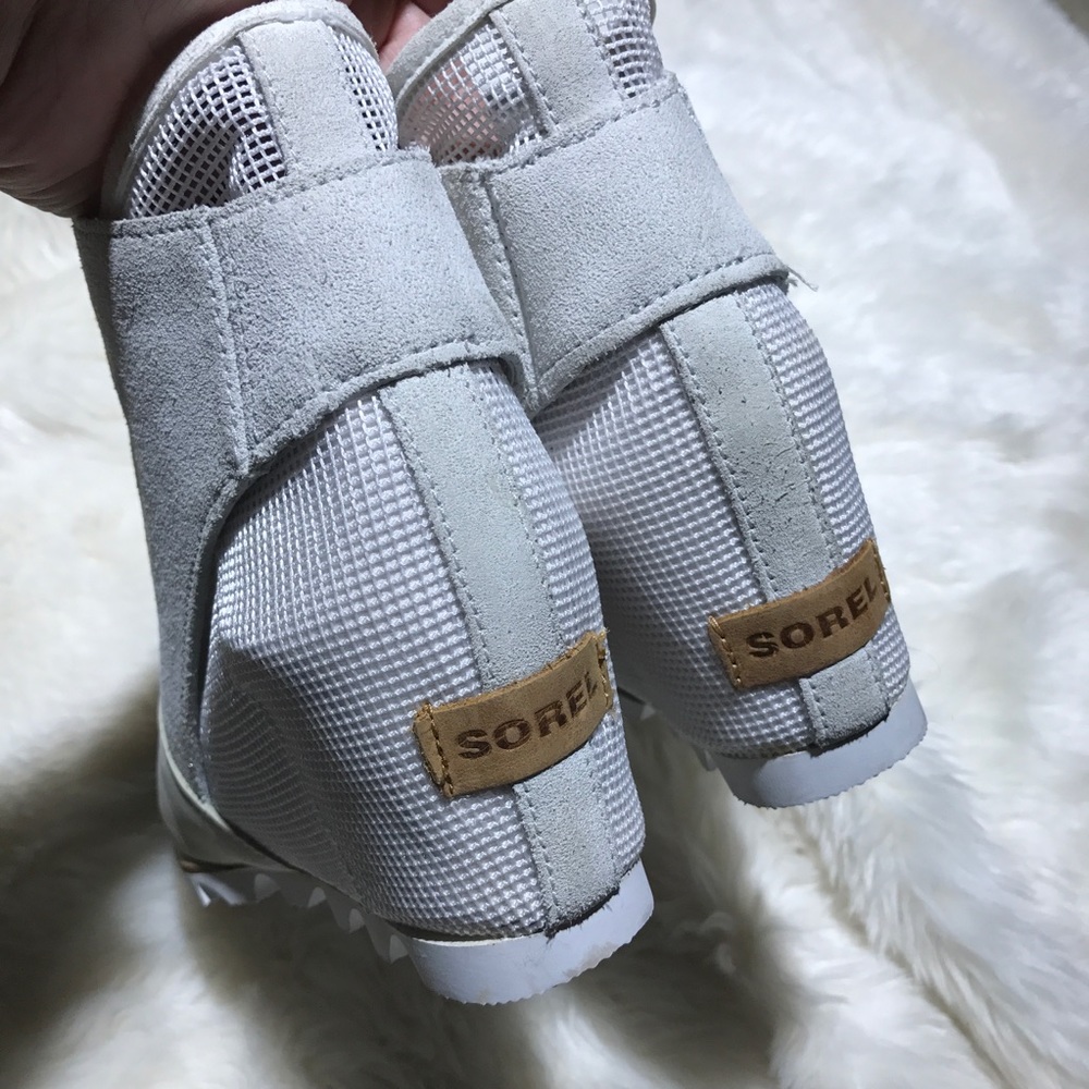Sorel Joanie Mesh Wedge Bootie White - Picture 7 of 8
