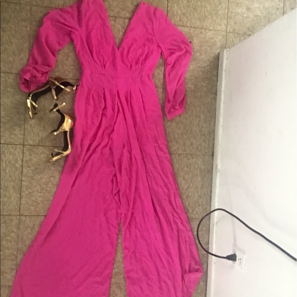 Hot pink jumpsuit