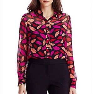DVF Mariah Midnight Kiss Blouse💋