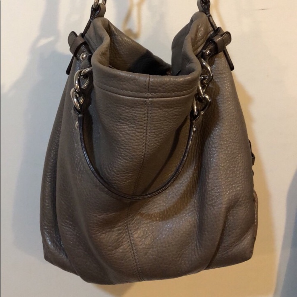 Stylish metallic grey Coach Bag!