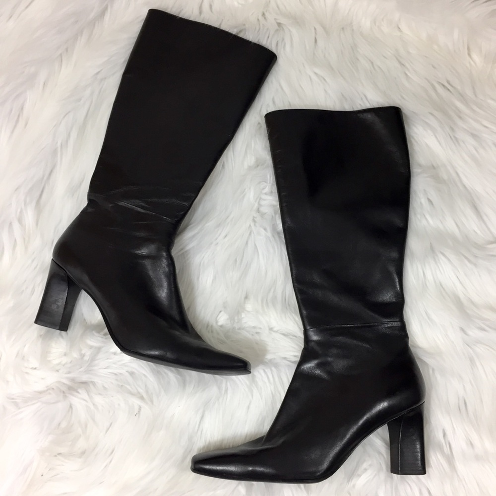 Antonio Melani Tasha leather upper stacked heel