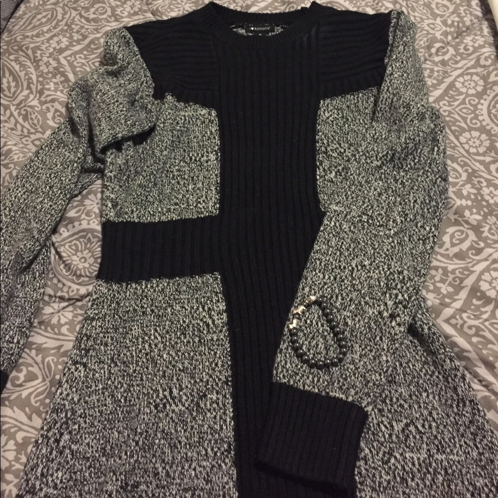 Sexy cross front peplum sweater dress
