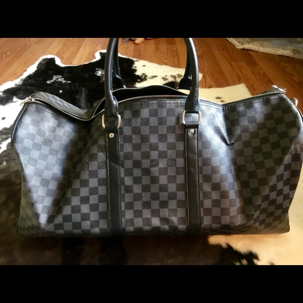 Louis Vuitton Black Duffle Bag