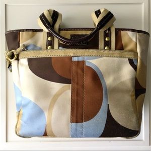 Coach scarf print tote