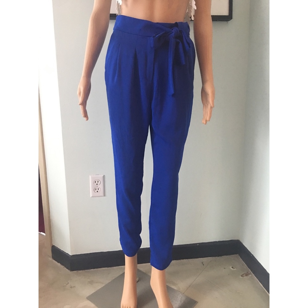 Mango High-waisted Pants with Front Bow