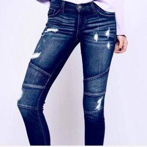 KanCan distressed moto Jeans