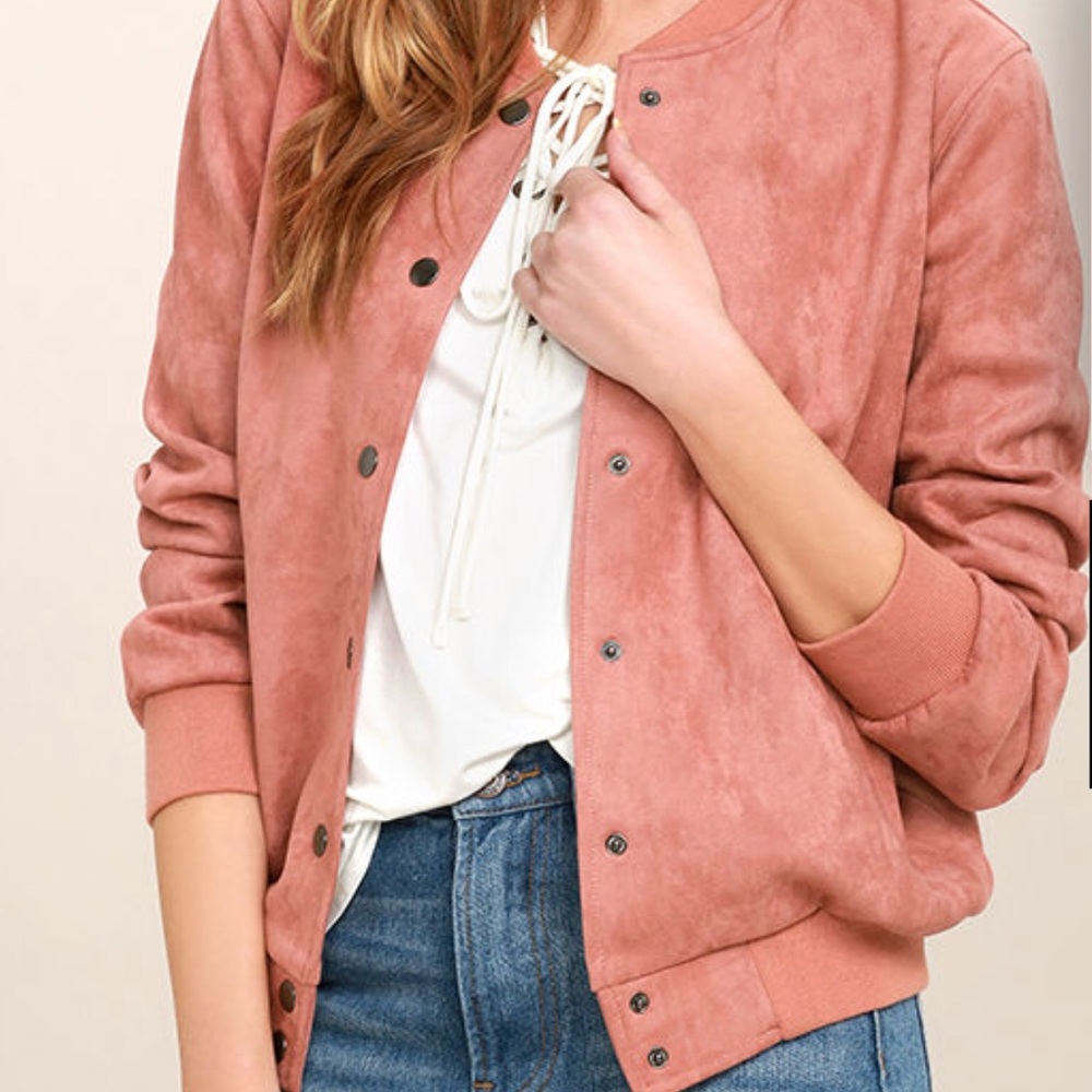 Lulus suede bomber jacket