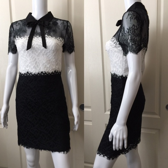 SANDRO rozen two tone lace dress classic Elegant - Picture 2 of 5