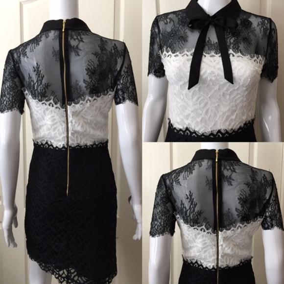 SANDRO rozen two tone lace dress classic Elegant - Picture 3 of 5