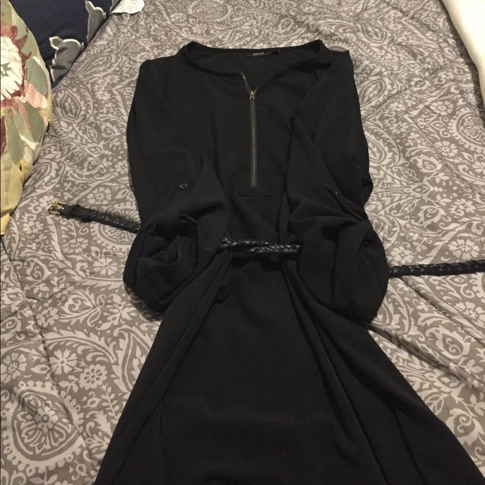 Zip front oversize shift dress