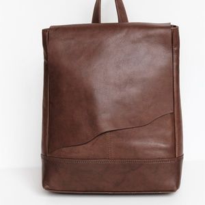 Genuine cowhide leather backpack purse
