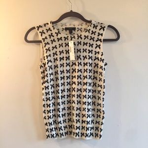 NWT! J. Crew Bow Print Sleeveless Sweater Size XXS