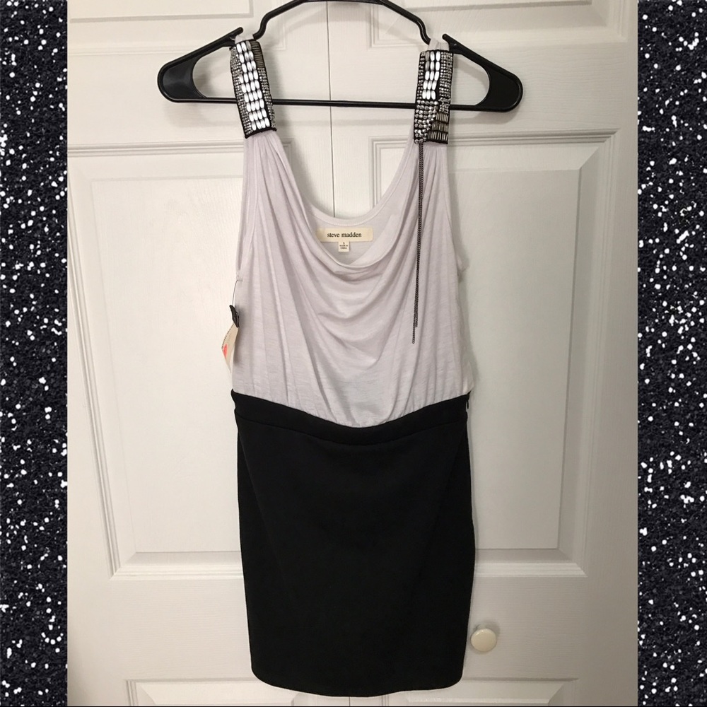 Black & White Steve Madden Dress w/Embellishment