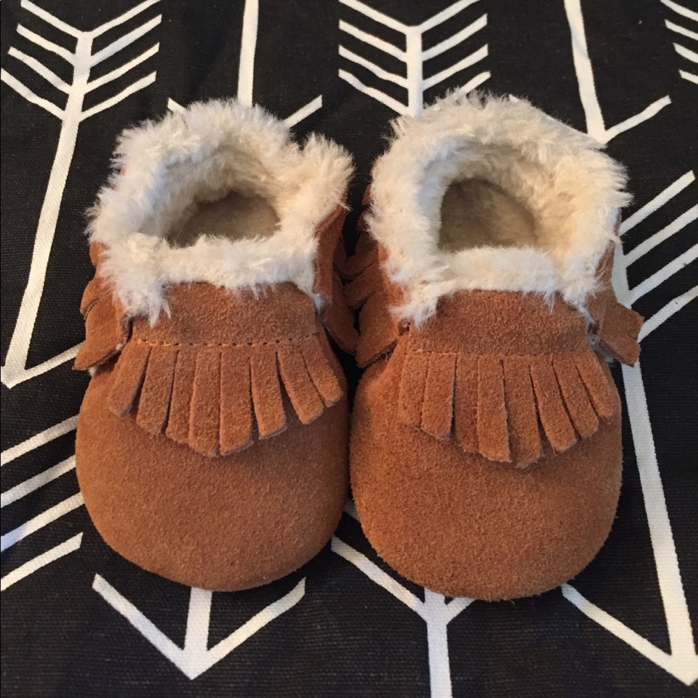 Baby fleece lined suede Mocs