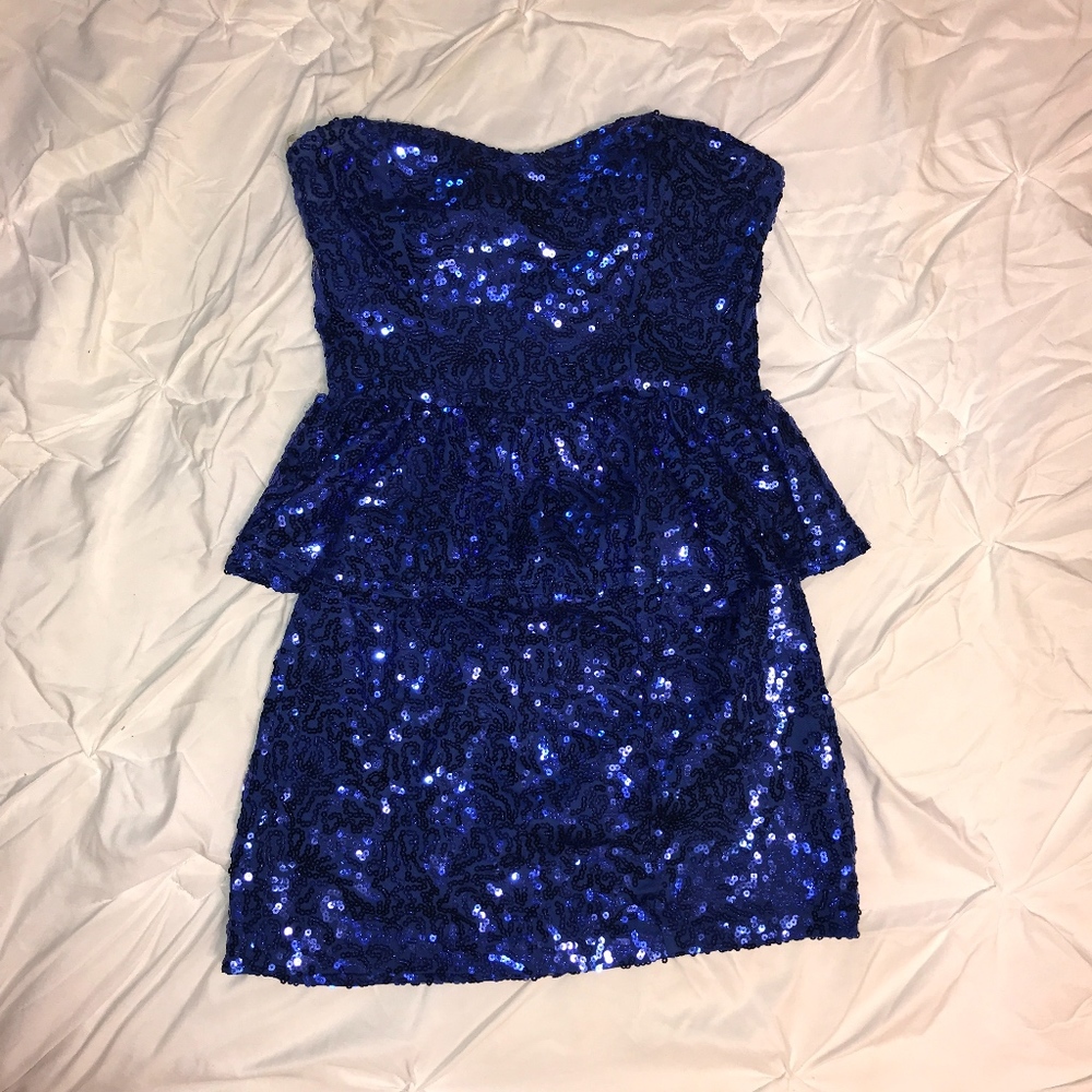 Royal Blue Strapless Cocktail Dress