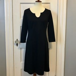 Ann Taylor LOFT Black Dress A-Line 3/4 sleeve Sz 8