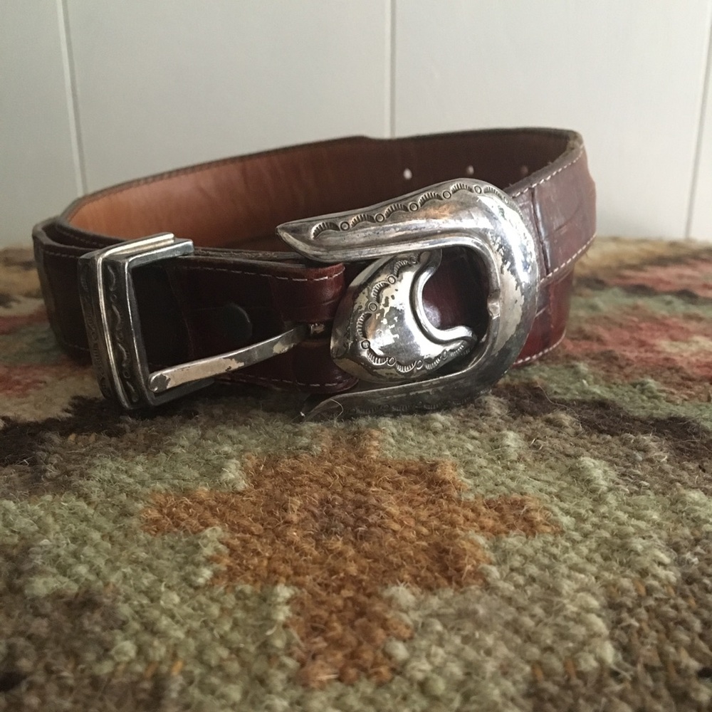Leather concho Belt Sz M/32