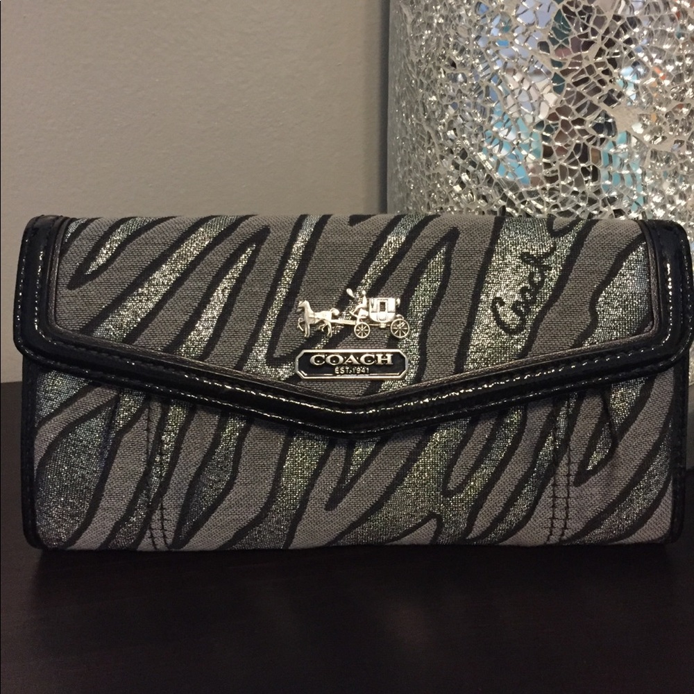 Coach zebra stripe wallet