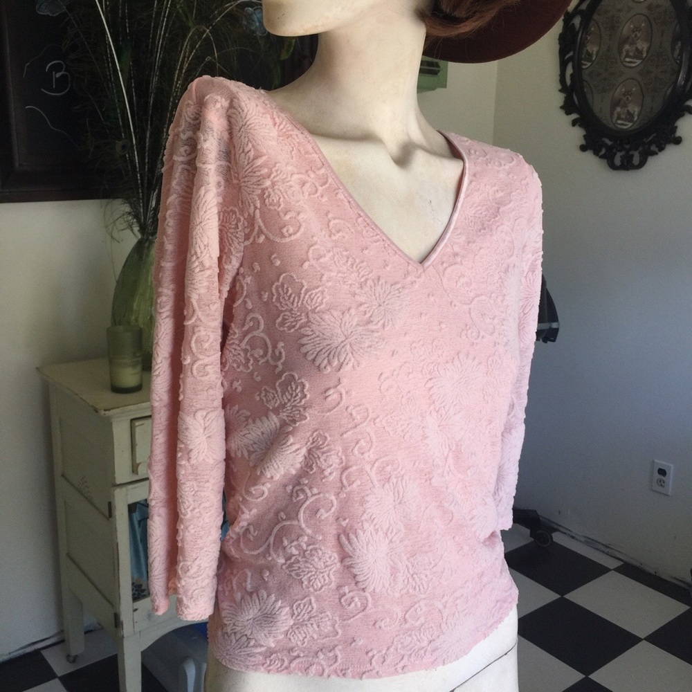 Light pink 3D floral top