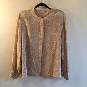 Burberrys' Vintage Silk Button Up Blouse Size 14