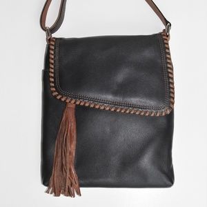 Genuine Cowhide Leather Whipstitch Crossbody