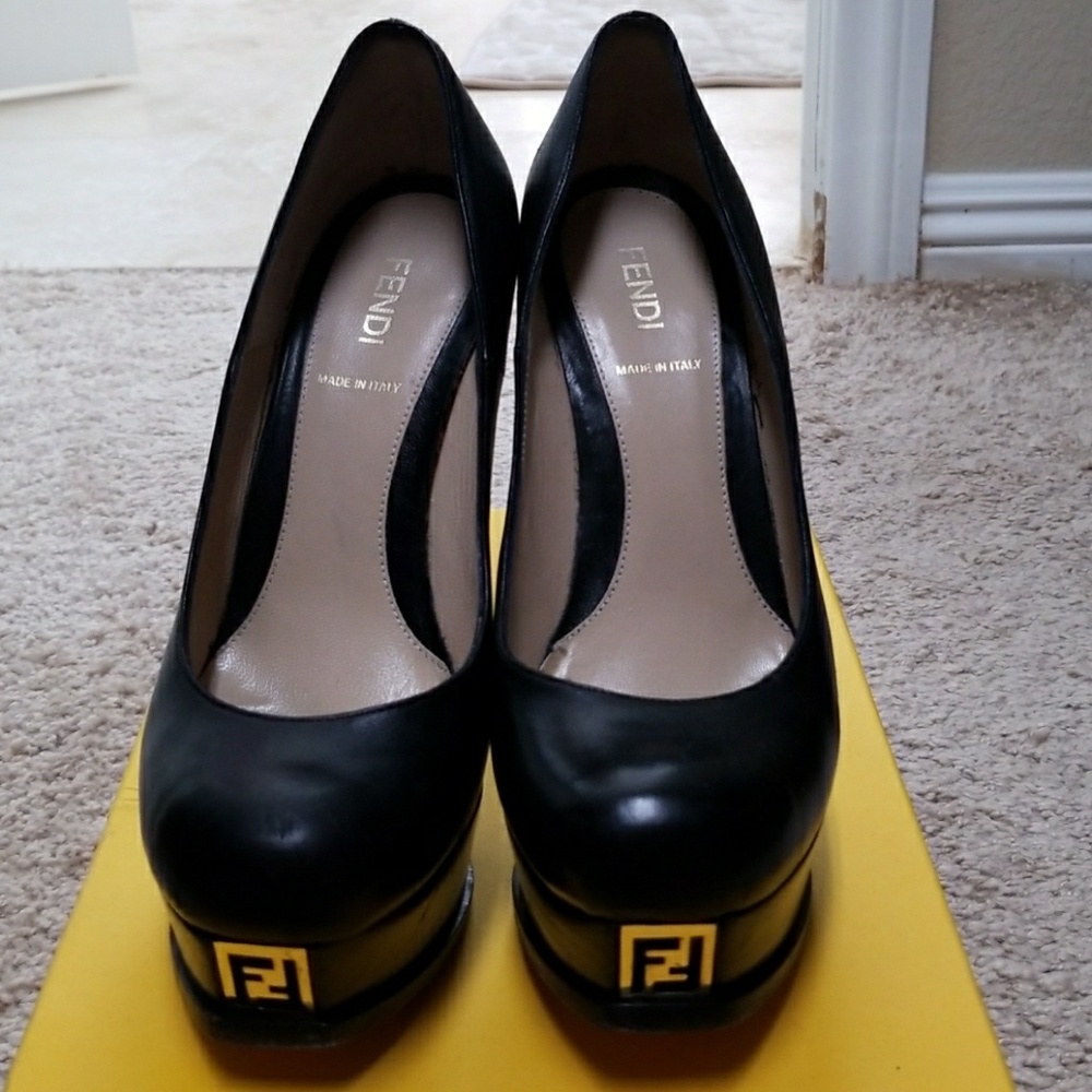 Fendi leather platforms