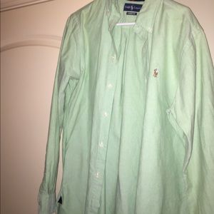 Polo green button up shirt
