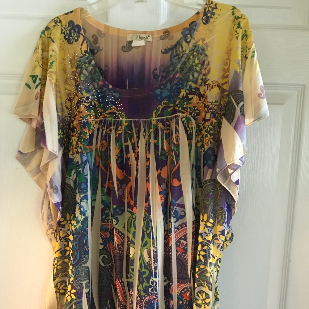 B. Friends Multi Color Blouse 2X