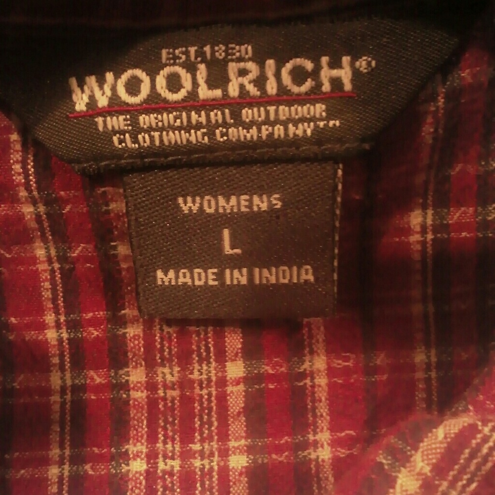 🌲 WOOLRICH Red Plaid Button Down Shirt LG  EPLVC - Picture 11 of 12