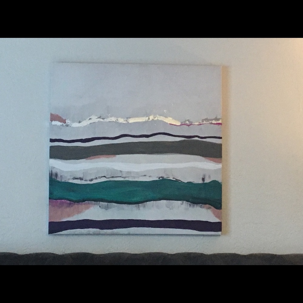Original one of a kind embellished painting canvas