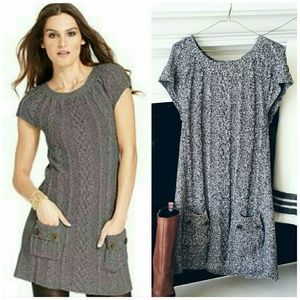 Cable Knit Marled Sweater Dress