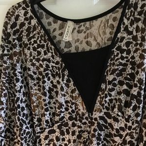 Leopard Cheetah Short sleeve Top 2X