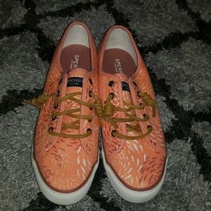 Peach Sperry Shoes