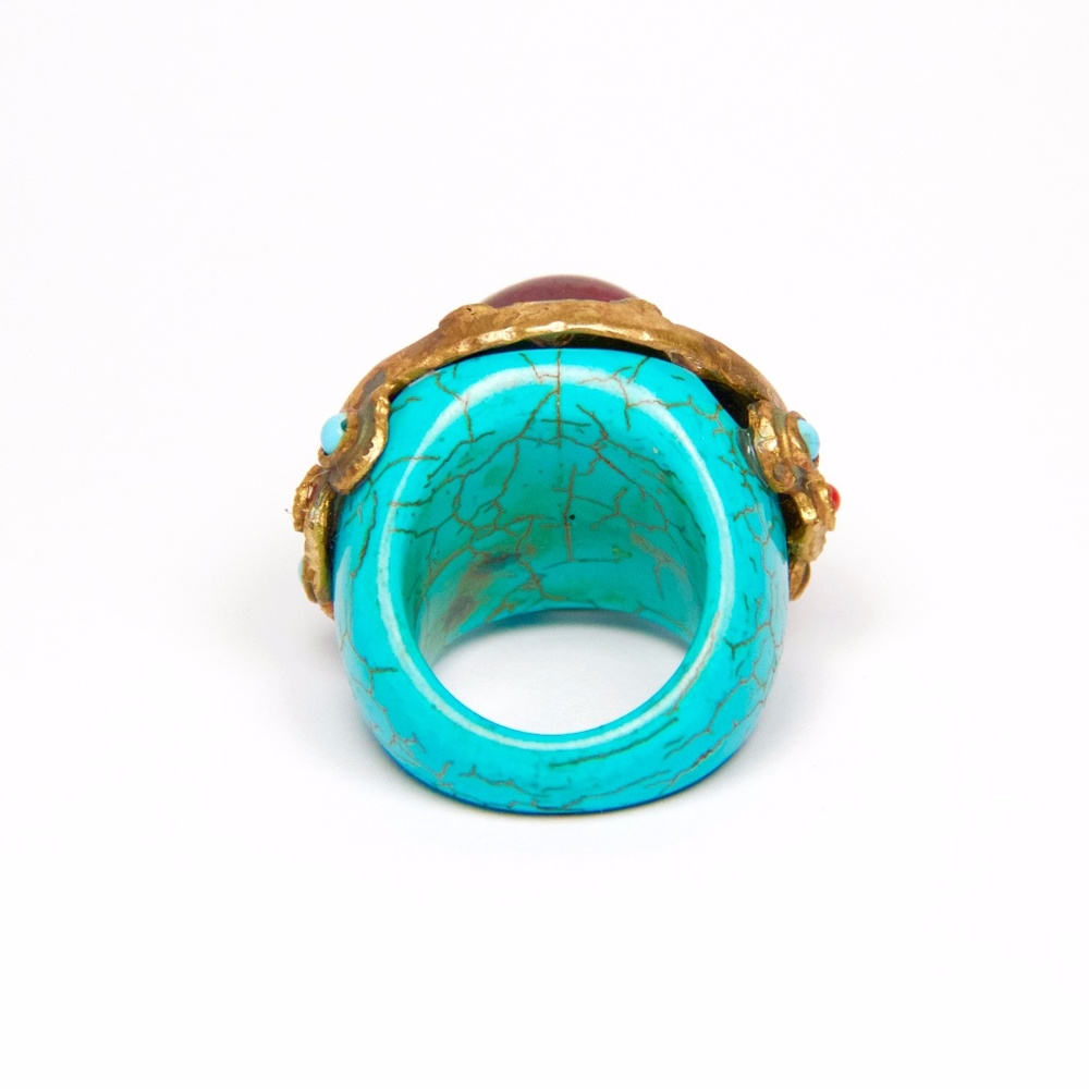 **SOLD** Turquoise Sun Ring // Handmade - Picture 4 of 5