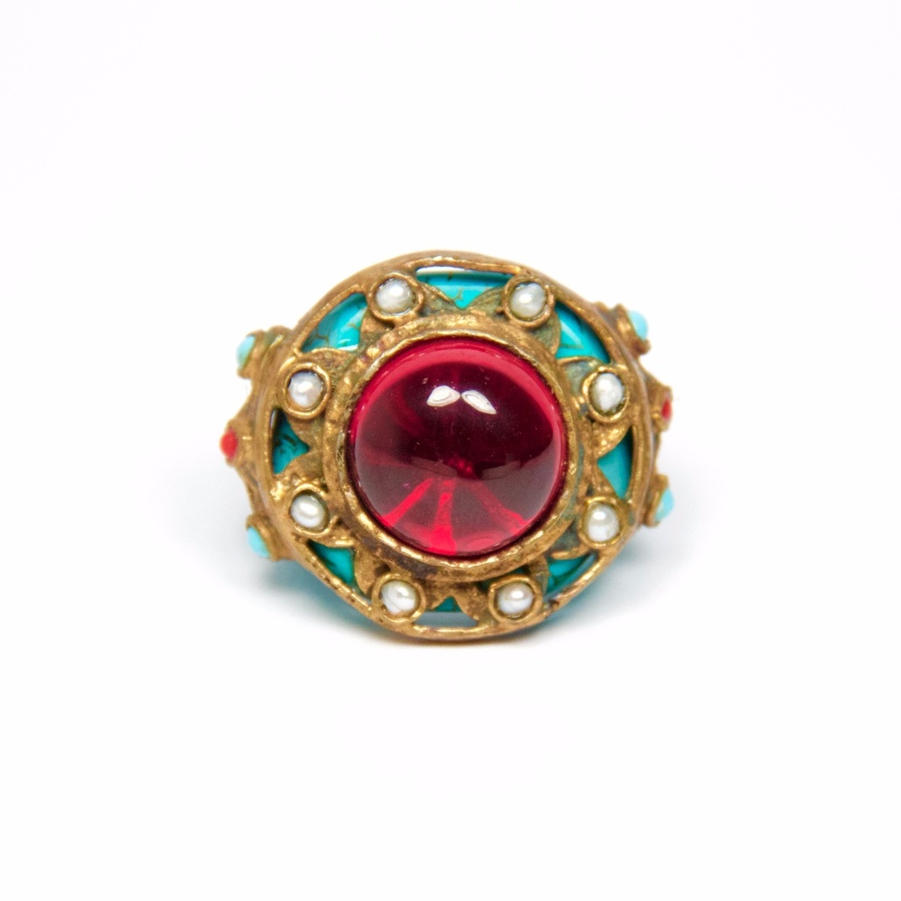 **SOLD** Turquoise Sun Ring // Handmade - Picture 2 of 5