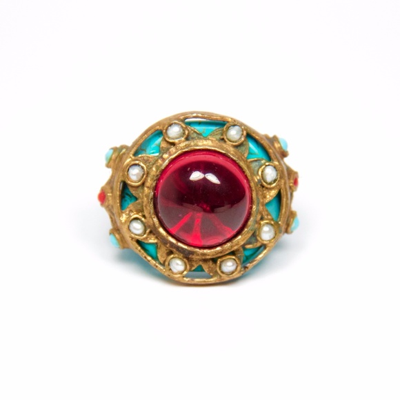 **SOLD** Turquoise Sun Ring // Handmade - Picture 2 of 5