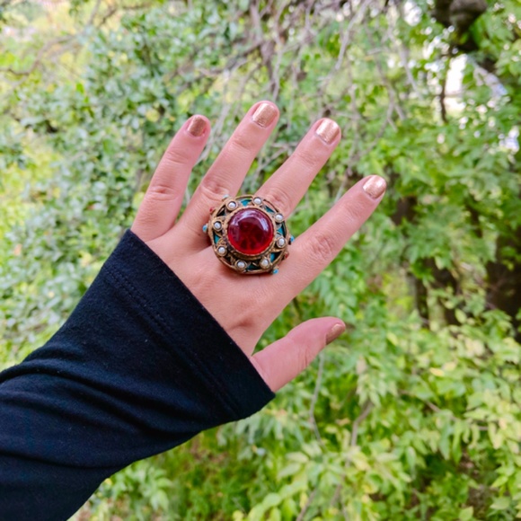 **SOLD** Turquoise Sun Ring // Handmade - Picture 5 of 5