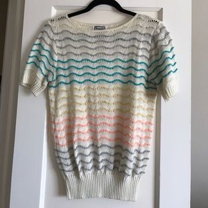 Vintage sweater size SM ivory/colorful