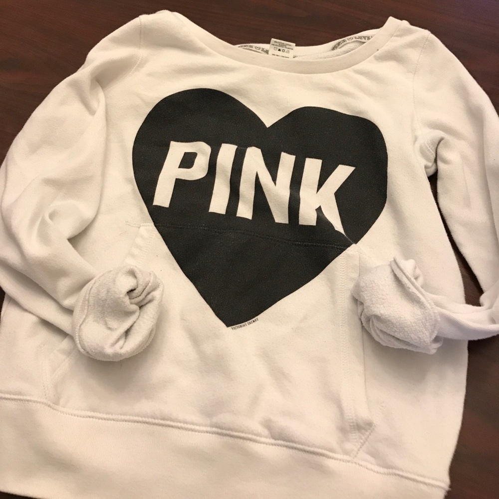 White heart pink sweatshirt