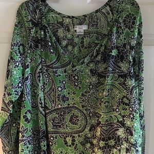 Liz Claiborne Sheer Paisley Blouse 2X