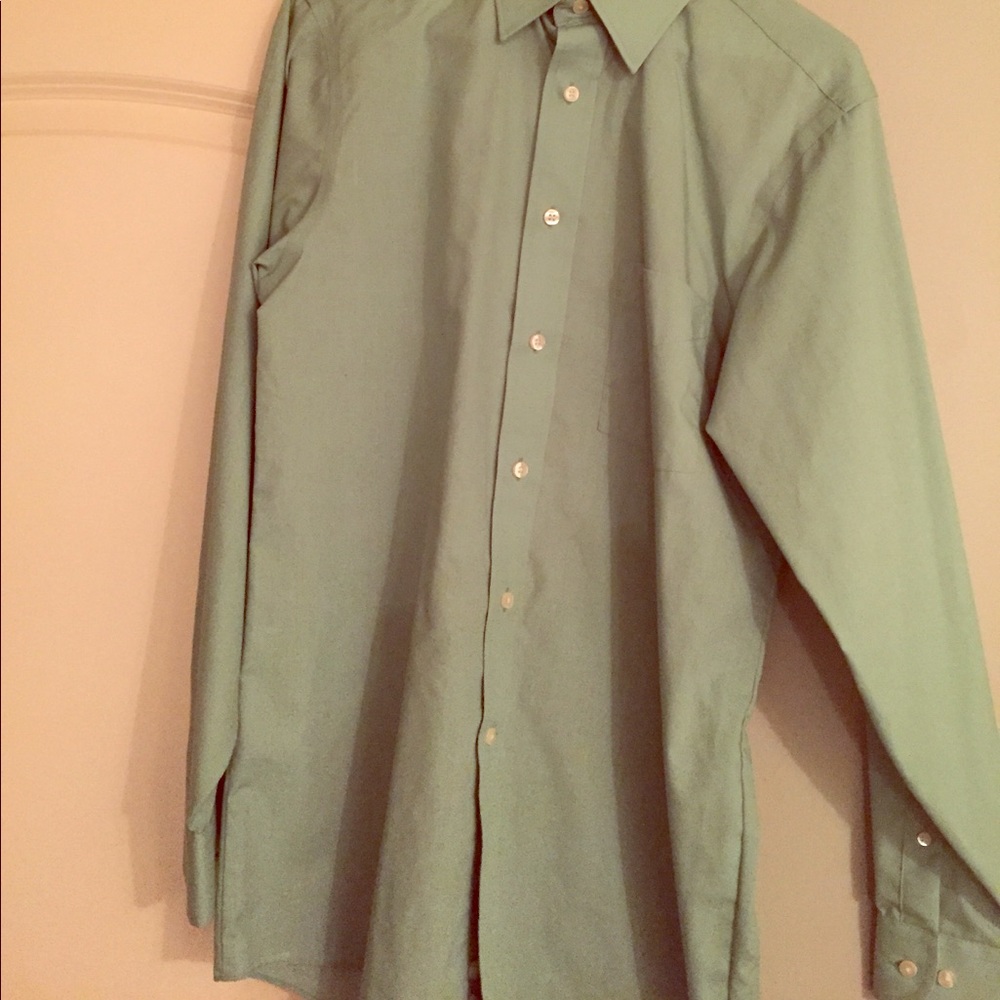 Stafford green button up shirt