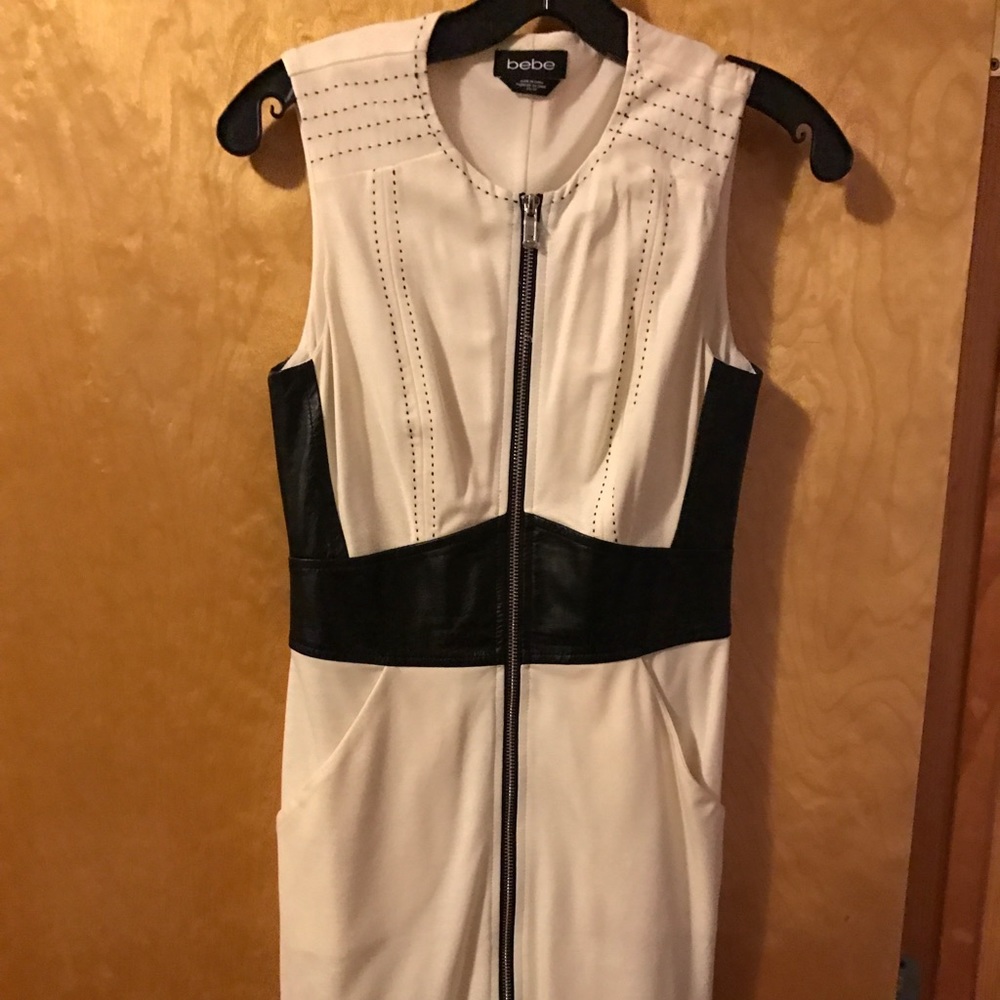 Bebe off white and black dress